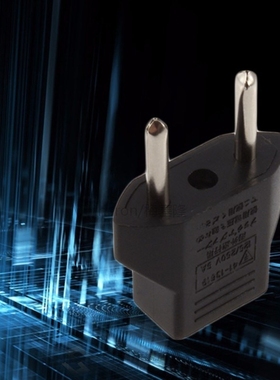 EU Adapter Plug 2 Flat Pin To EU 2 Round Pin Plug Socket Pow