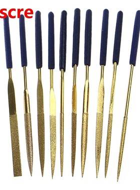 U50A New 10Pcs Titanium Diamond Coating Needle Flat File Set