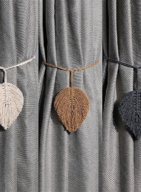 1 Pack Leaf Macrame Curtain Tiebacks Shaped Braided Curtain