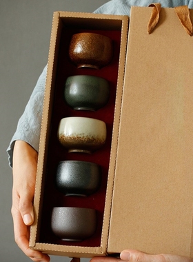 LW ceramic teacups set of 5 cups chinese kung fu cup sets dr