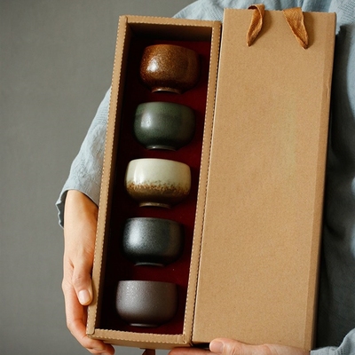 LW ceramic teacups set of 5 cups chinese kung fu cup sets dr