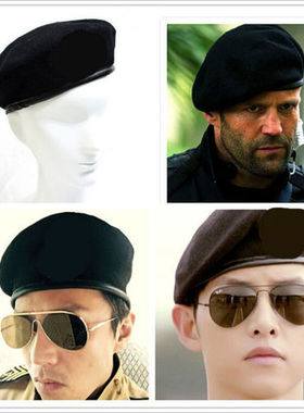 Military Army Soldier Hat Men&amp;Women Solid Basic Wool