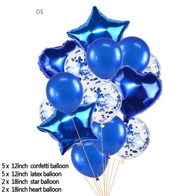 14Pcs/set 18inch Heart Star F oon 12inch Confetti Latex oons