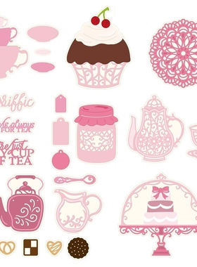 Teacups Cupcakes Layered Jam Jar TeaPot Cup Coaster Biscuit