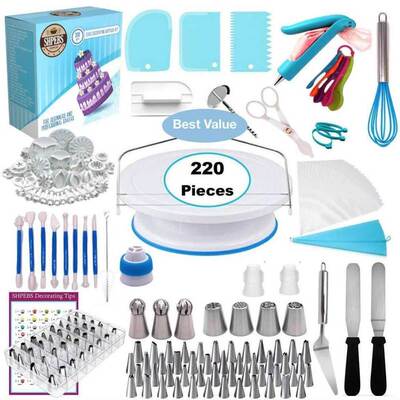 220pcs Decorating Nozzle Set Cake Tools DIY Baking Kitchen