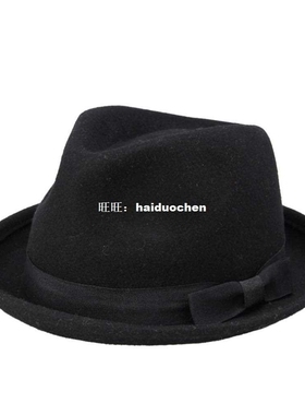 Men Women Wool VTG Black Style Felt Trilby Hat BNWT/NEW Gang