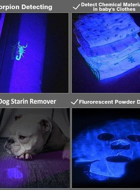 Portable UV LED Flashlight UV Torch 395nm Ultra Violet Light