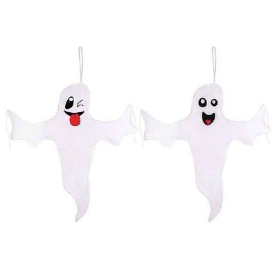 2PCS Halloween Ghost Windsocks Outdoor Hanging Decorations