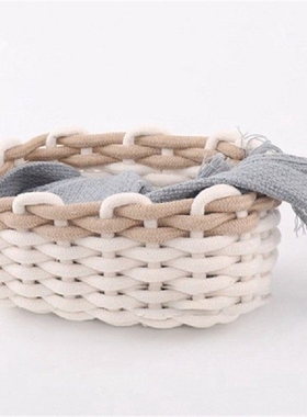 Handmade Cotton Rope Storage Basket Homestay Decorative