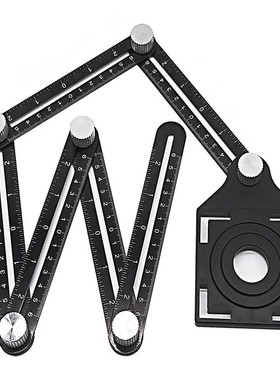 Six Folding Ruler Floor Tile Hole Locator Template Measuring