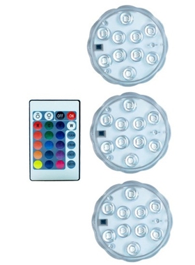 10leds RGB nderwater Submersible Led Light Waterproof Batter