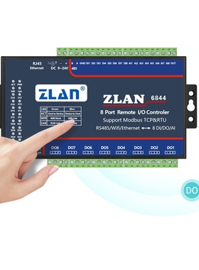 ZLAN6844 Modbus RS485 Wifi Ethernet RJ45 8 Channel DI AI DO