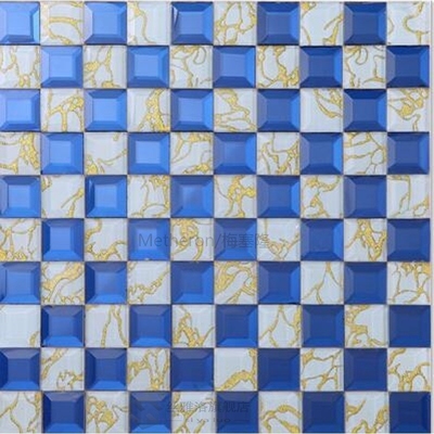 Black Gold 5 edges Crystal Diamond Mirror Glass Mosaic Tiles