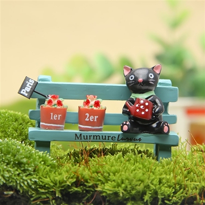 Mini Small  and Bench Wooden Resin Craft Miniature Fairy