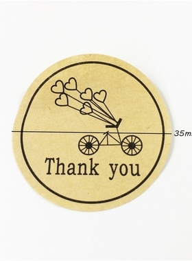 100PCS/lot Round Vintage Kraft Label er Thank you DIY Multif