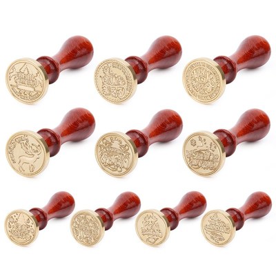 Vintage Christmas Pattern Seal Stamp DIY Envelope Decor Hand