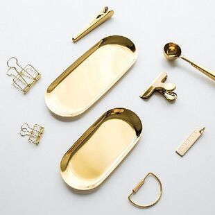 Nordic oval metal serving trays stainless steel