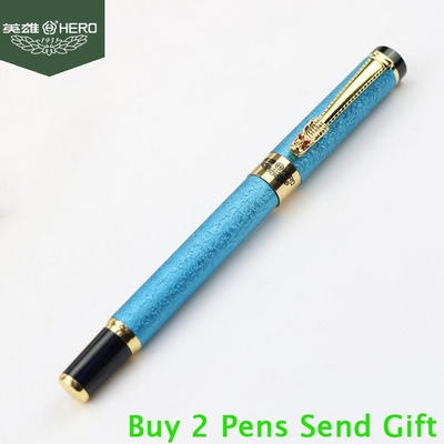 Hero 6006 Brand Ink Fountain Pen Dragon Crystal Diamond Meta