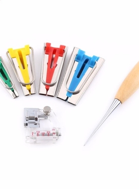 6pcs Hand Bias Tape Maker Kit 6/12/18/25mm Binding Tool Guid