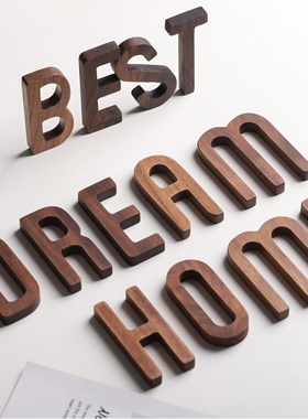 1pc Walnut Wooden Letter English Alphabet DIY Personalised