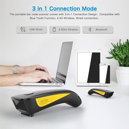 NETUM C750 Bluetooth Wireless 2D Barcode Scanner Pocket QR B