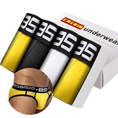 4Pcs/Lot Sexy Lingerie Underwear Men Briefs Jockstrap Mens U