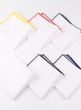 Mens Sunny Style Cotton Handkerchief White Pocket Square Co