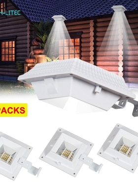 4 PCS LED Solar Gutter tility Outdoor Light Fence Yard Wall