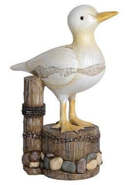 Mediterranean Resin Seabird Stump Figurine Ornament