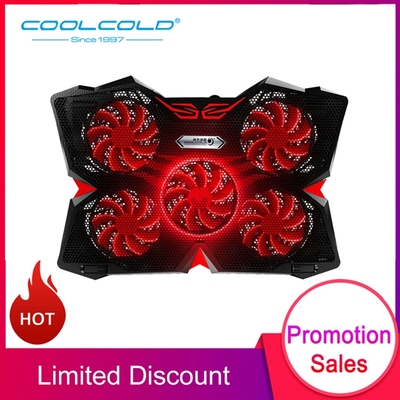 Gaming Laptop Cooler Cooling Pad Five Fans With Led Light Fo