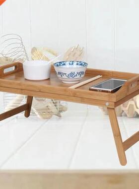 Portable Bamboo Wood Bed Tray Breakfast Table Computer Stand