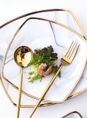 Phnom Penh Marbling Ceramic Dinner Plate Nordic Dishes And