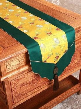 Chinese luxury table runner Jade table flag customization go