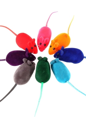 Multicolor Rubber Mouse Cats Squeak Noise Sound Toy Pet Play