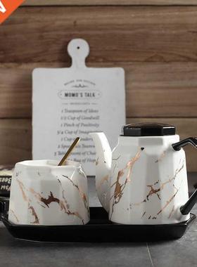 Creative simple marbled gilt ceramic seasoning jar combinati