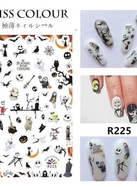 1pc Halloween water transfer nail art stickers decals nails