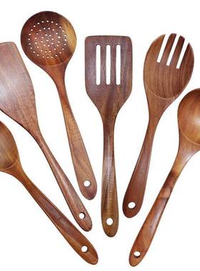 Wooden tensils Set of 6, Large Kitchen Cooking tensil for No