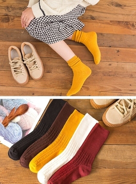 2 pairs cotton socks women girl sock long students winter