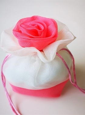 Rose Shape Drawstring Mini Bags Packaging Case for Party