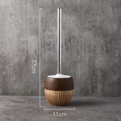 Ceramics Toilet Brush Holder Round Cleaning Brush Tools for