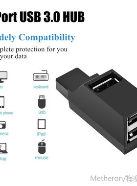 3 Port USB Hub Mini USB 2.0 High Speed Hub Splitter For PC L