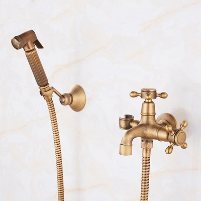 Free shipping Antique Bronze Bidet Faucet Single Handle Wal