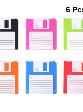 6PCS Floppy Disk Shape Coasters Writable Heat Insulation Tab