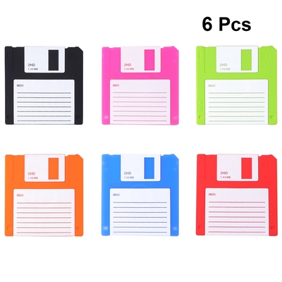 6PCS Floppy Disk Shape Coasters Writable Heat Insulation Tab