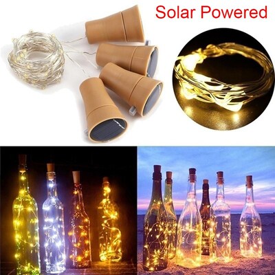 Solar Energy Wine Bottle Lights LED Strings Copper Wire Home