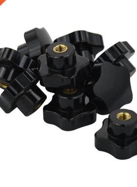 10 x black 38mm star head M8 female thread nuts locking scre