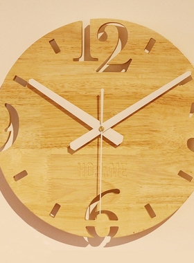 12 inches White Oak Soundless Wall Clock Home Decoration Clo