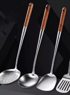 304Lange Steel Rvs Wok Spatel Cooking Equpment Kitchen