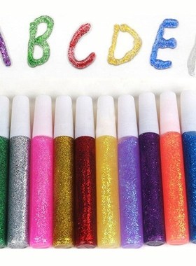 10pcs/Set Colors Drawing Glitter Powder Adhesive Paper Craft