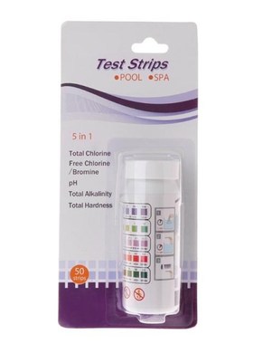50pcs Water Test Strips 5 in1 Pool Spa pH Chlorine Alkalinit